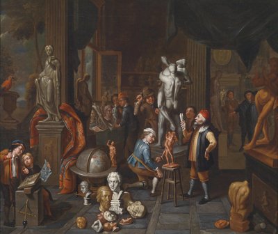 In het atelier van de beeldhouwer door Balthasar van den Bossche